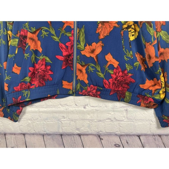 SUSAN GRAVER Jacket Women's Size L Floral Full Zip Long Sleeve With Pockets - Picture 5 of 11